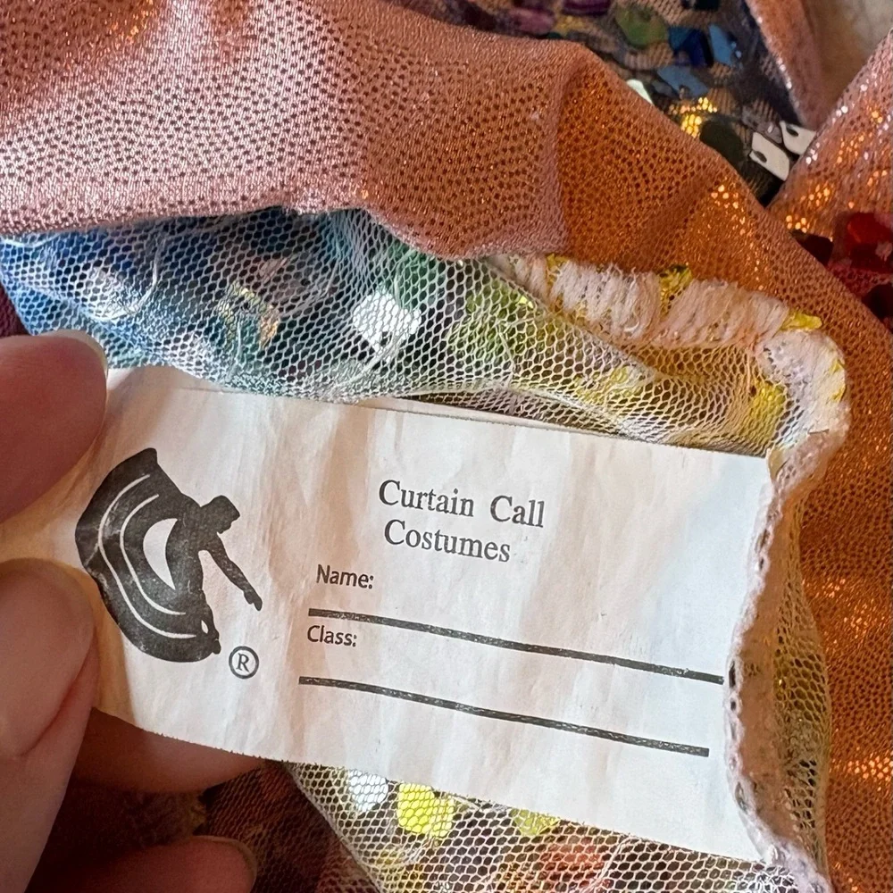 Curtain Call Sequin Sparkling Multicolor Dance Set, Leotard + Skirt. Sz CSM